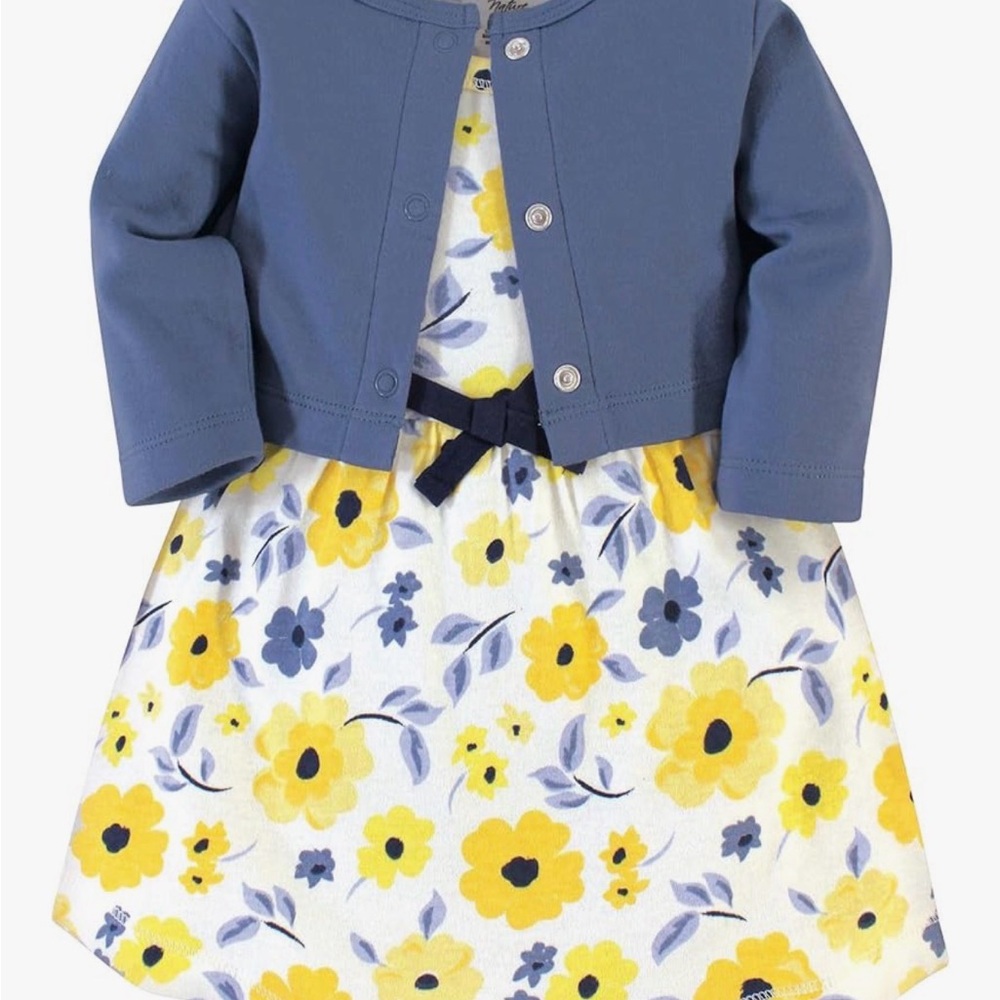 Organic Cotton Dress & Cardigan Set